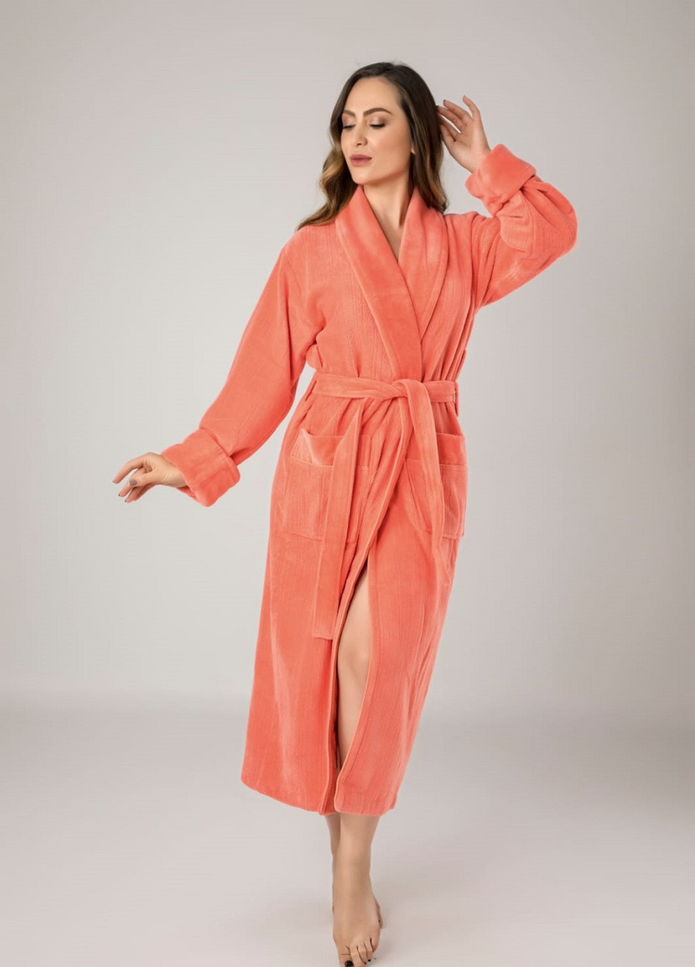 Халат женский NS-3560 коралловый Nusa (257196754)