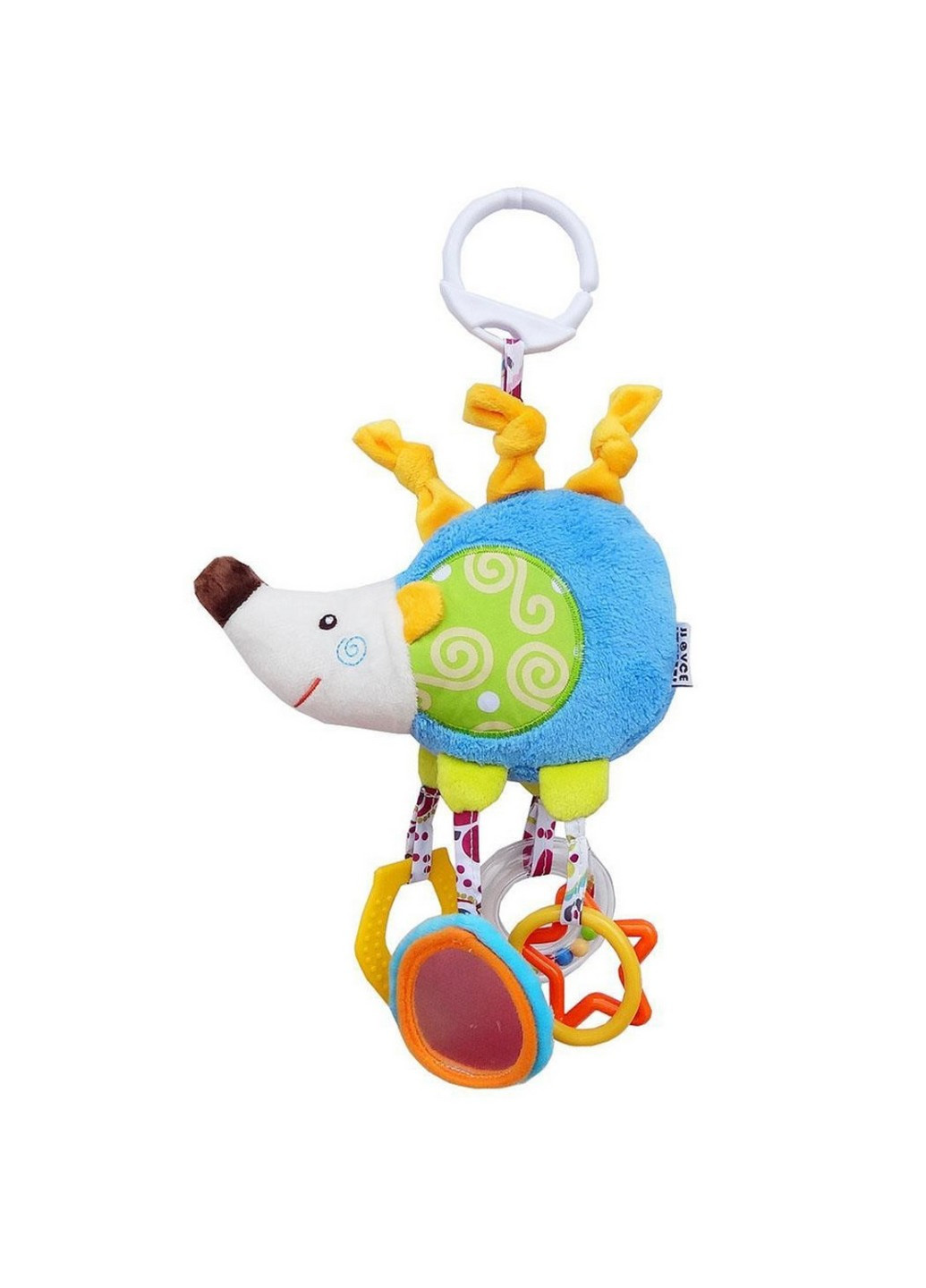 Дитяче брязкальце підвіска тварина м'яка з прорізувачем та дзеркалом (їжачок) 10х5х28 см A-Toys (257201508)