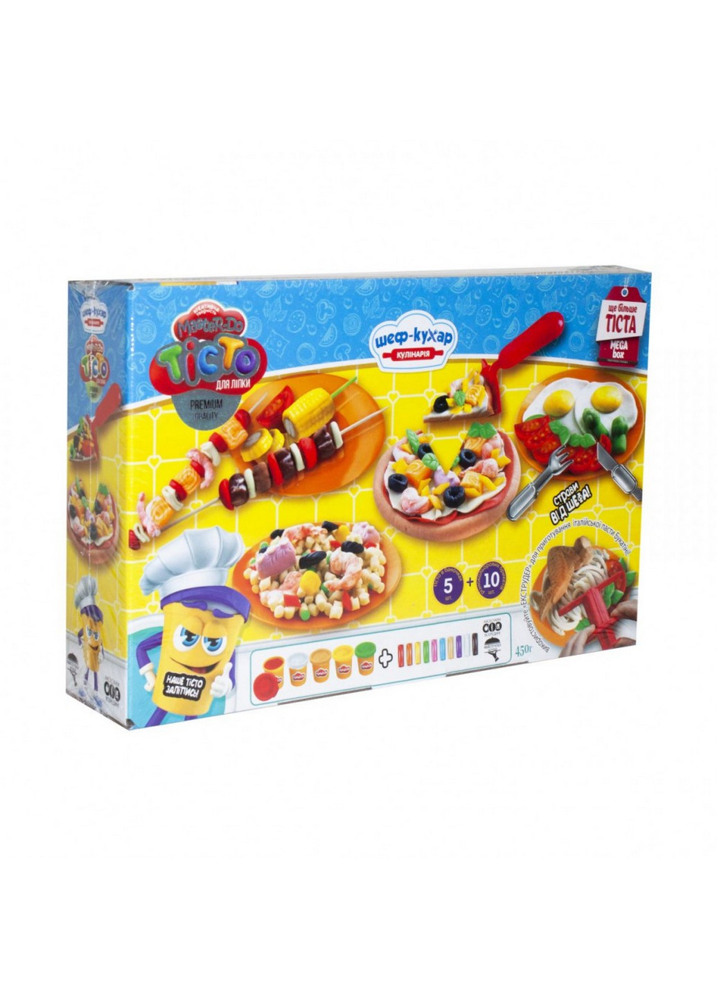 Набір для творчості "Тісто для ліплення" Master Do Шеф-кухар Піца велика з інструментами 23х34х8 см Danko Toys (257201691)