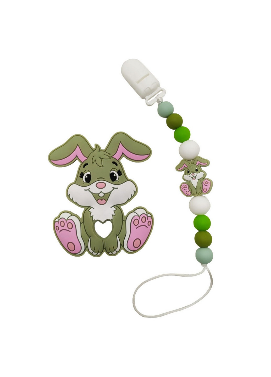 Прорезыватель Зайчик силиконовые бусы 26 см Bambi (257202093)