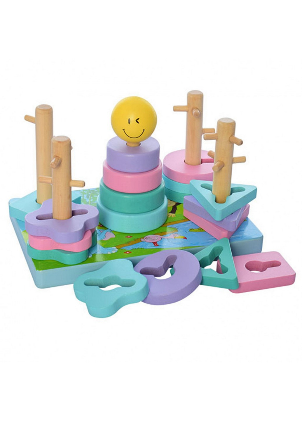 Развивающая игрушка Геометрика с лабиринтом (Пирамидка) 18 см Tree Toys (257202427)
