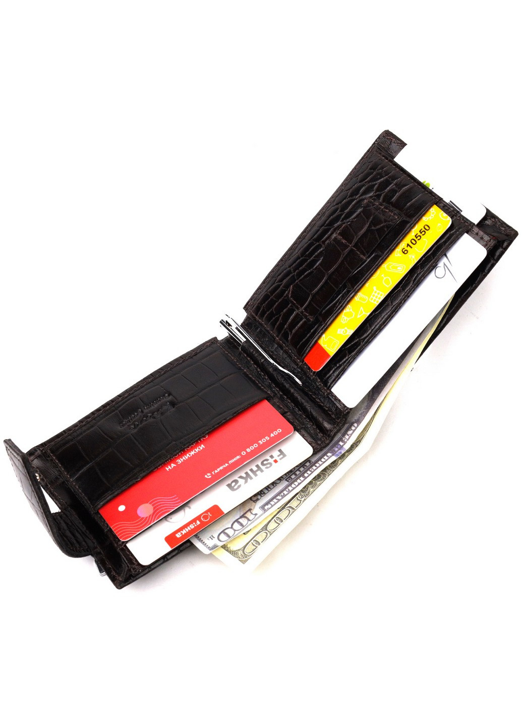 Кожаный зажим мужской 11х8,2х1 см Karya (257202382)