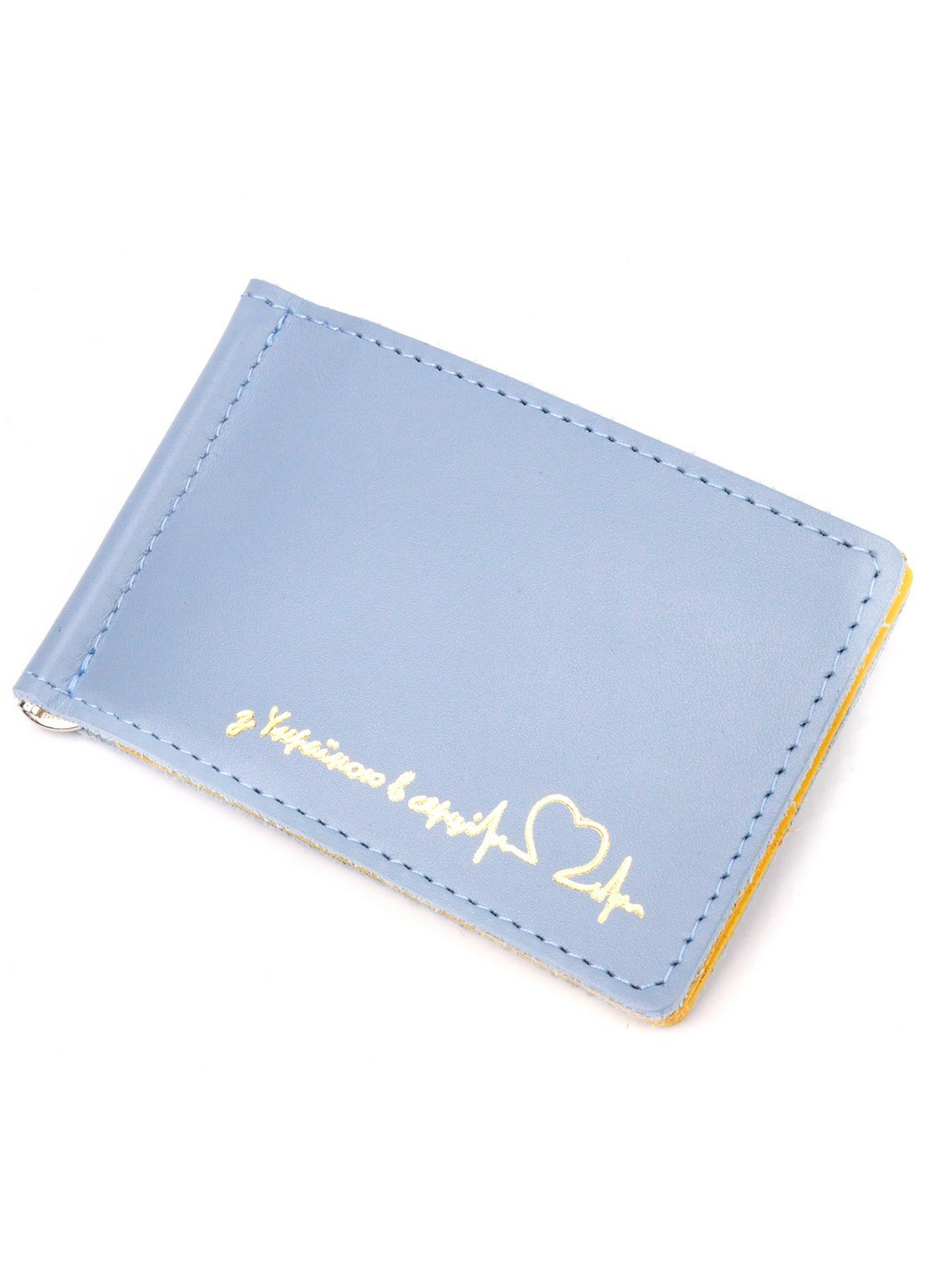 Затискач шкіряний 12х8х1 см Grande Pelle (257202329)