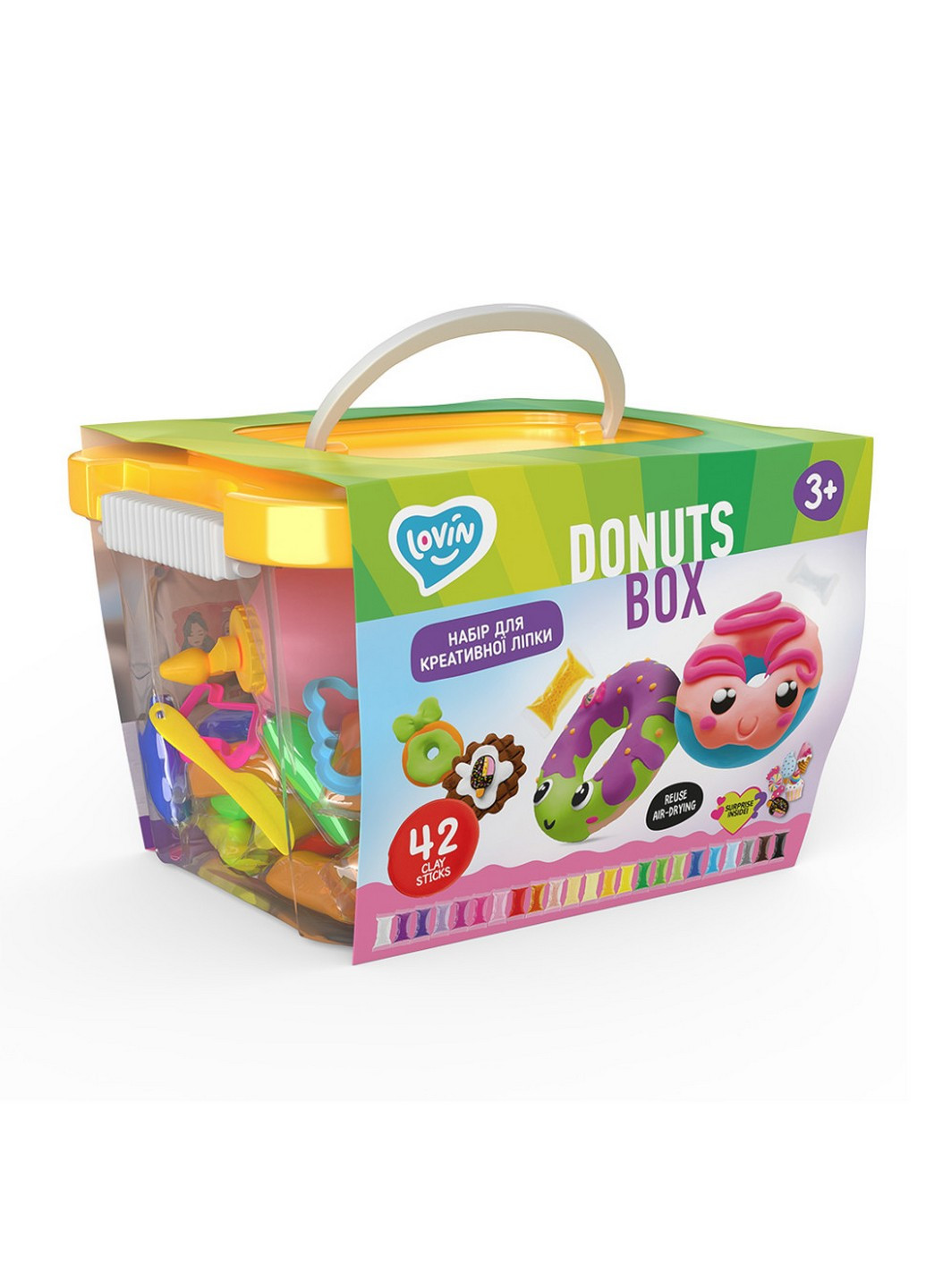 Набір легкого пластиліну "Donuts box" Укр. 30х20х10 см No Brand (257201229)