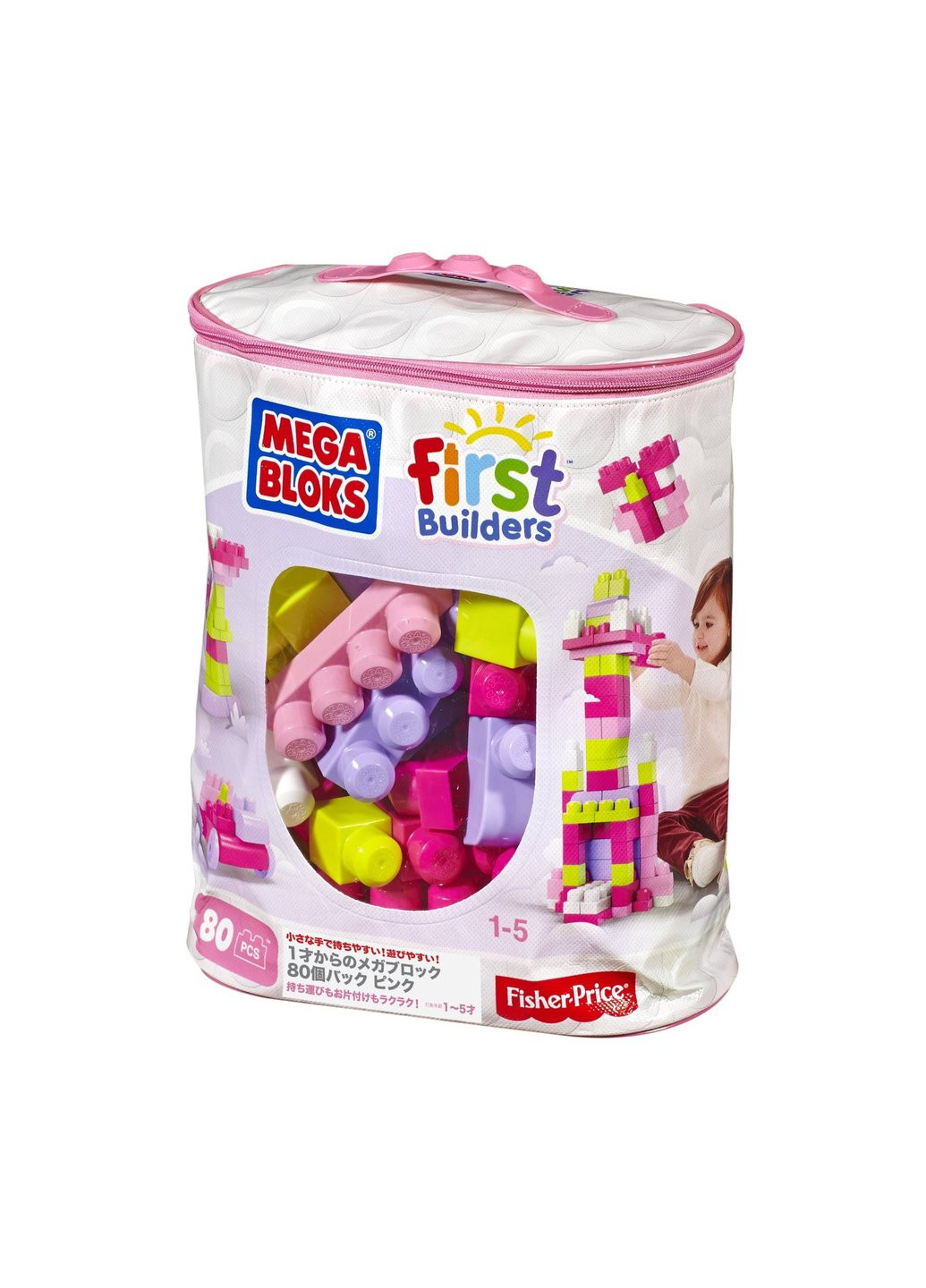 Конструктор розовый в мешке 80 деталей (DCH62) Mega Bloks (257223063)