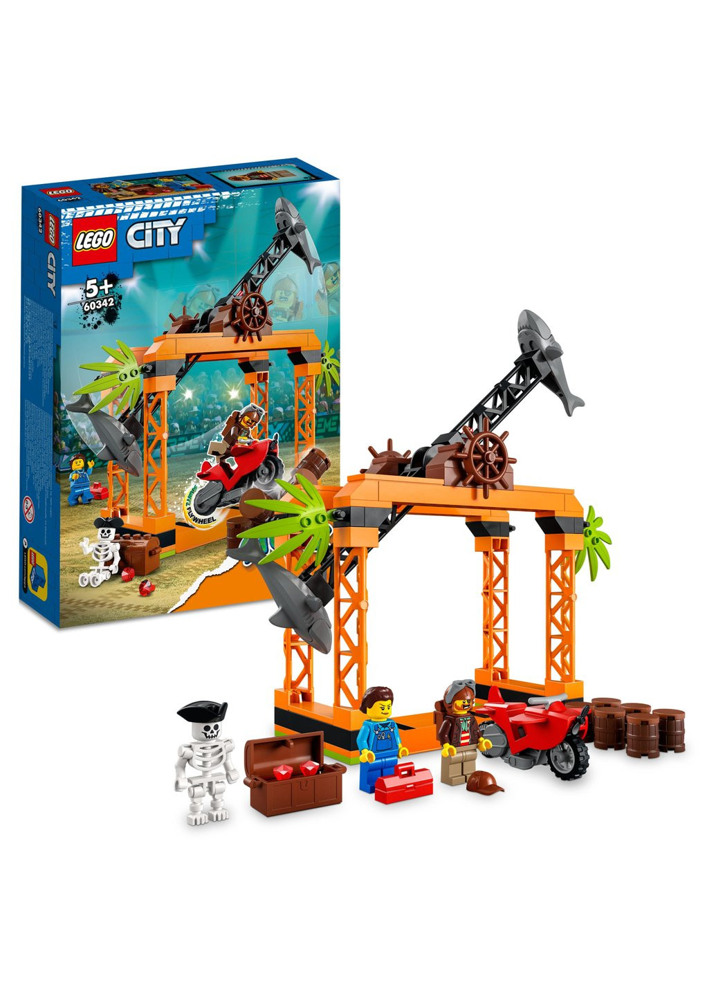 Конструктор City Stuntz Каскадерське завдання «Напад Акули» 122 деталей (60342) Lego (257223062)