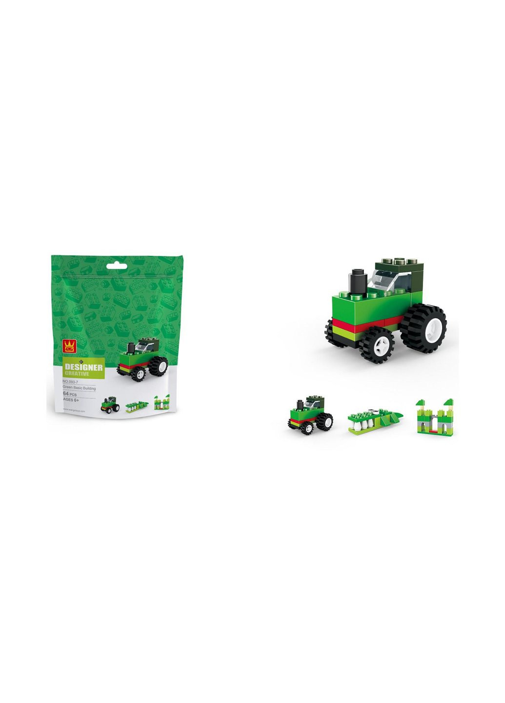 Конструктор Детский трактор 3 в 1 (WNG-093-7) Wange (257223435)