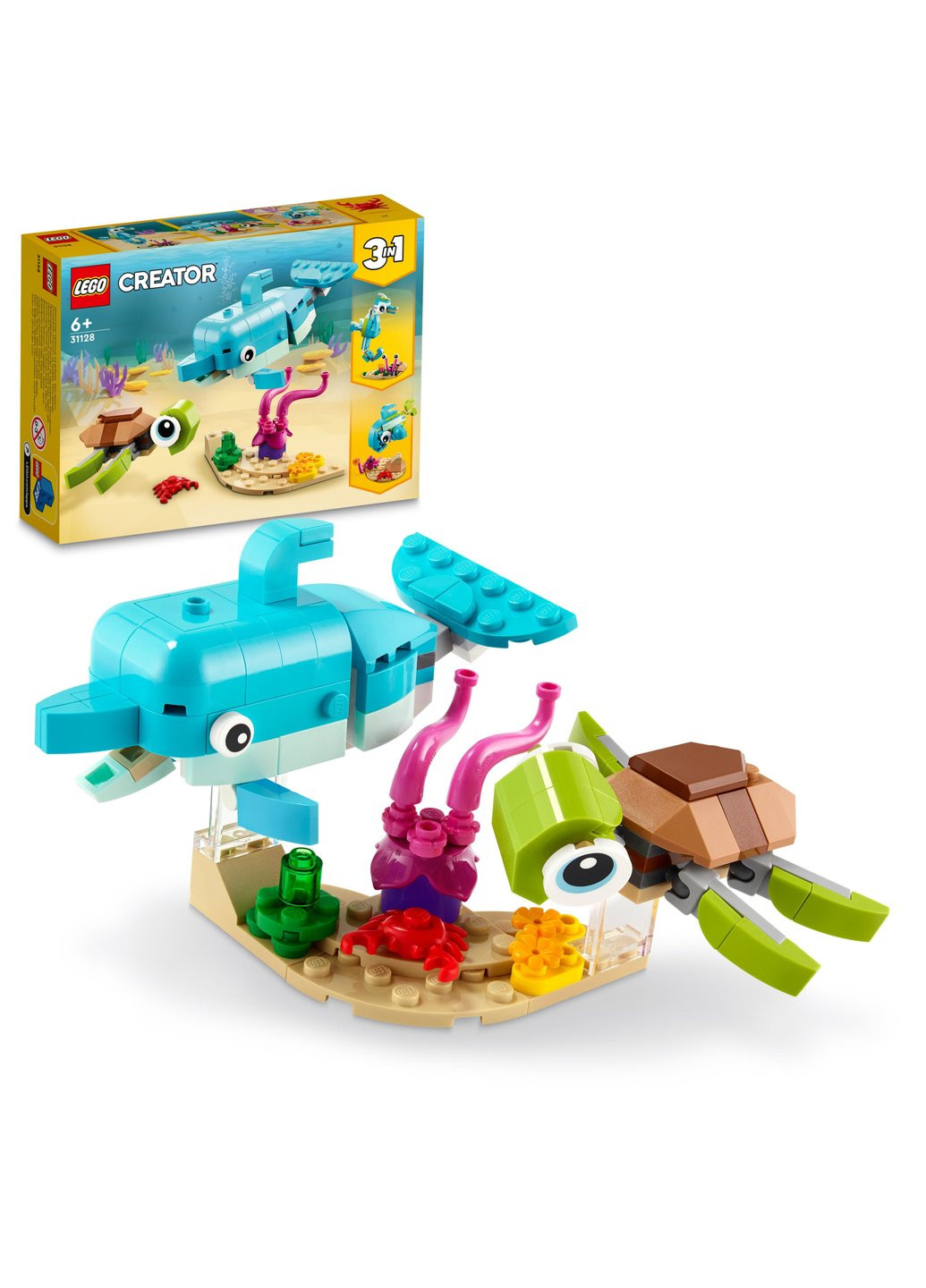 Конструктор Creator Дельфін та черепаха 137 деталей (31128) Lego (257224906)