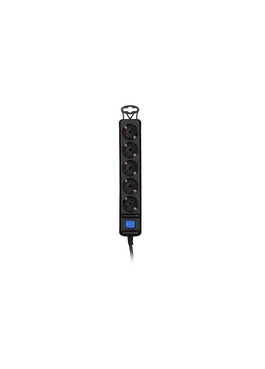 Мережевий подовжувач 5XSchuko з вимикачем, 5м, black (-U05ES15M5BK) 2E (257225197)