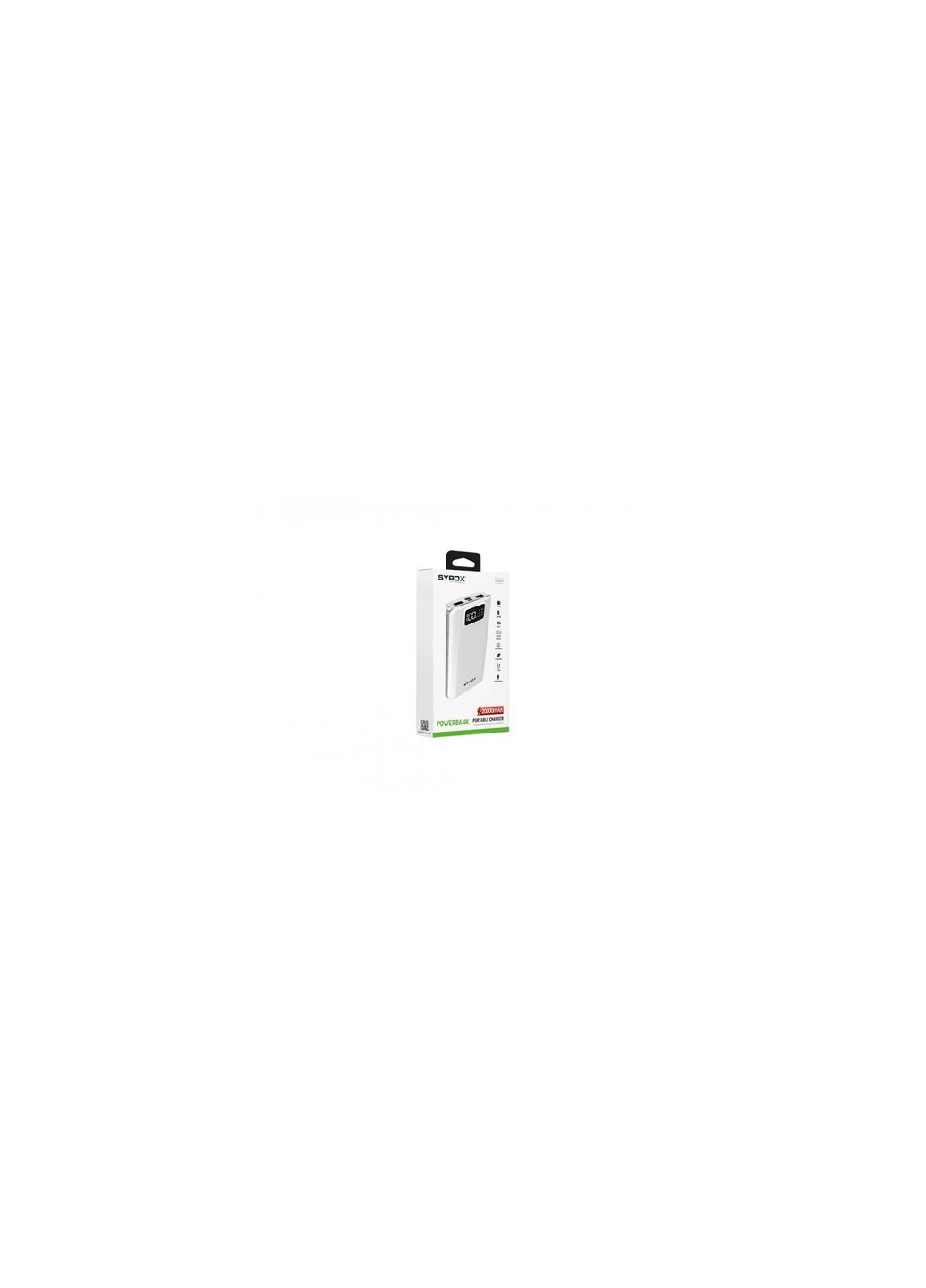 Батарея универсальная PB107 20000mAh, USB*2, Micro USB, Type C, white (PB107_white) Syrox