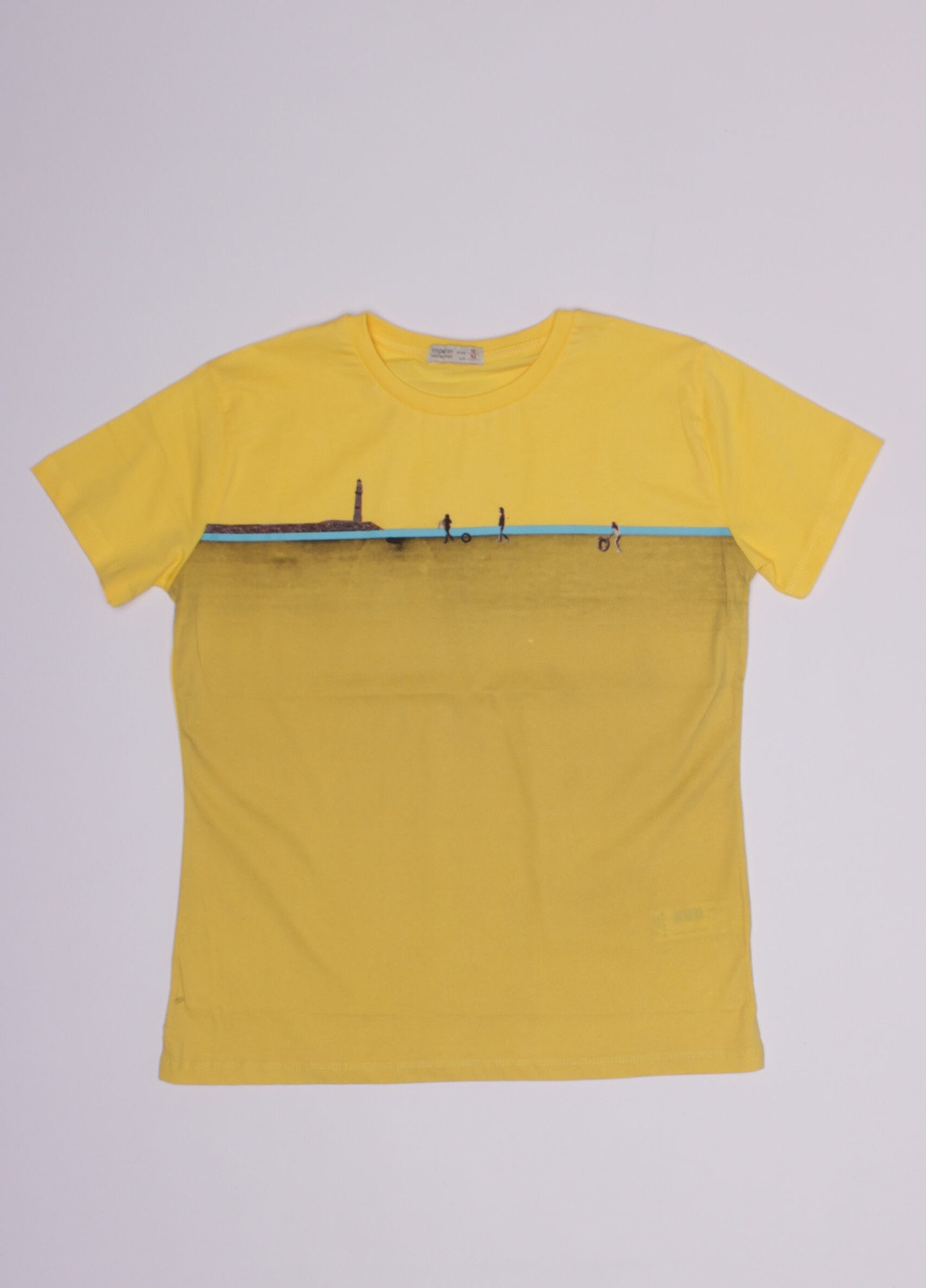 Желтая летняя футболка для мальчика Toontoy
