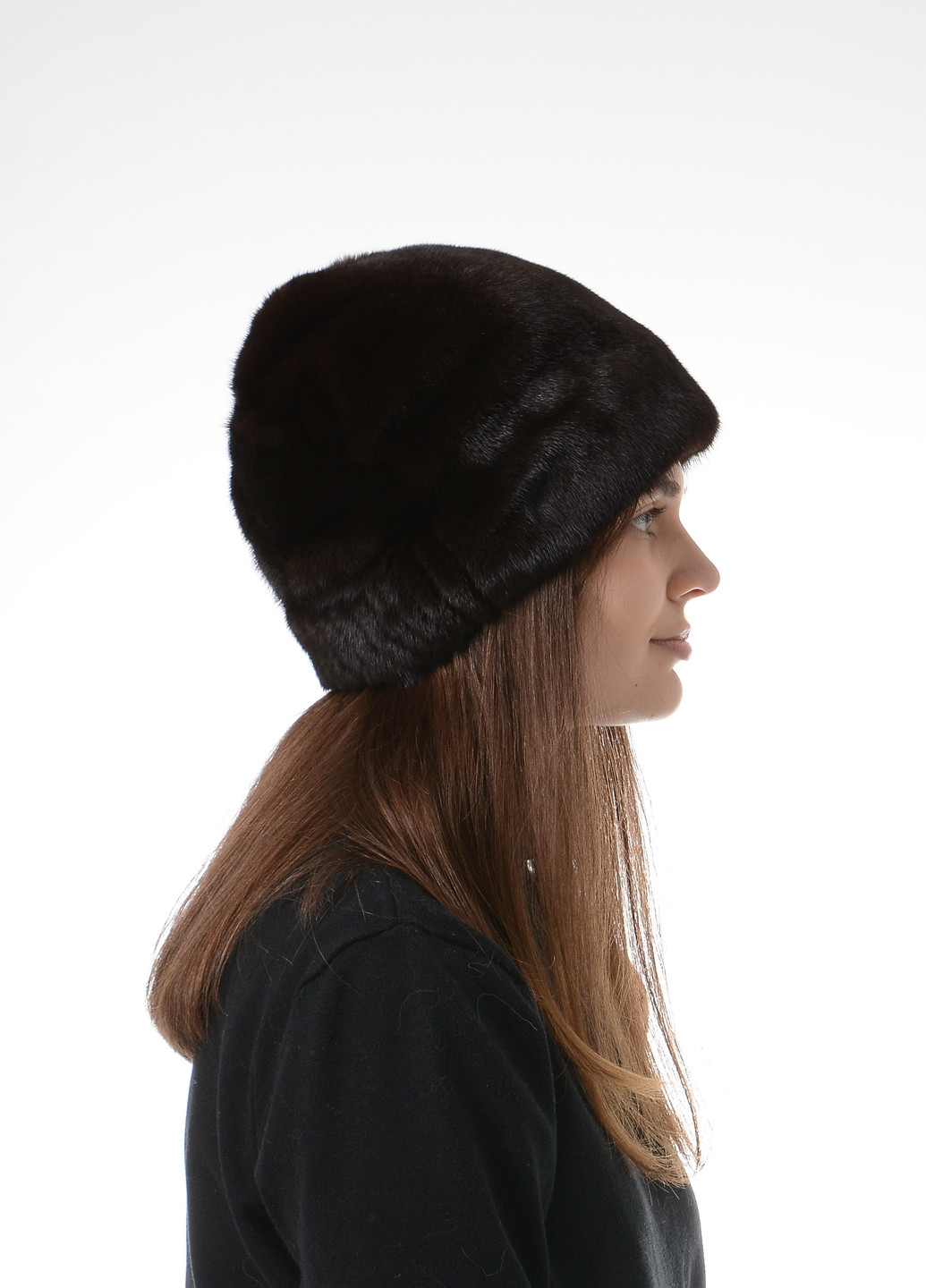 Жіноча зимова норкова шапка кубанка Меховой Стиль коса (257222731)