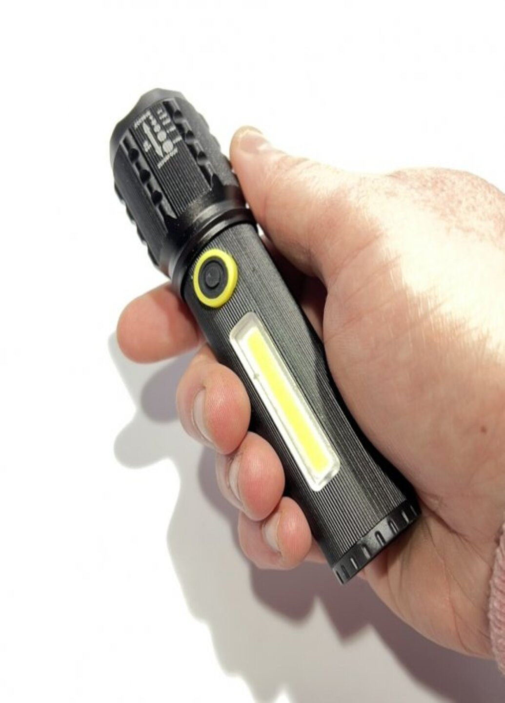 Светодиодный фонарь с боковым COB светильником USB зарядка ручной фонарик аккумуляторный X-BALOG BL C71 P50 Bailong (257235103)