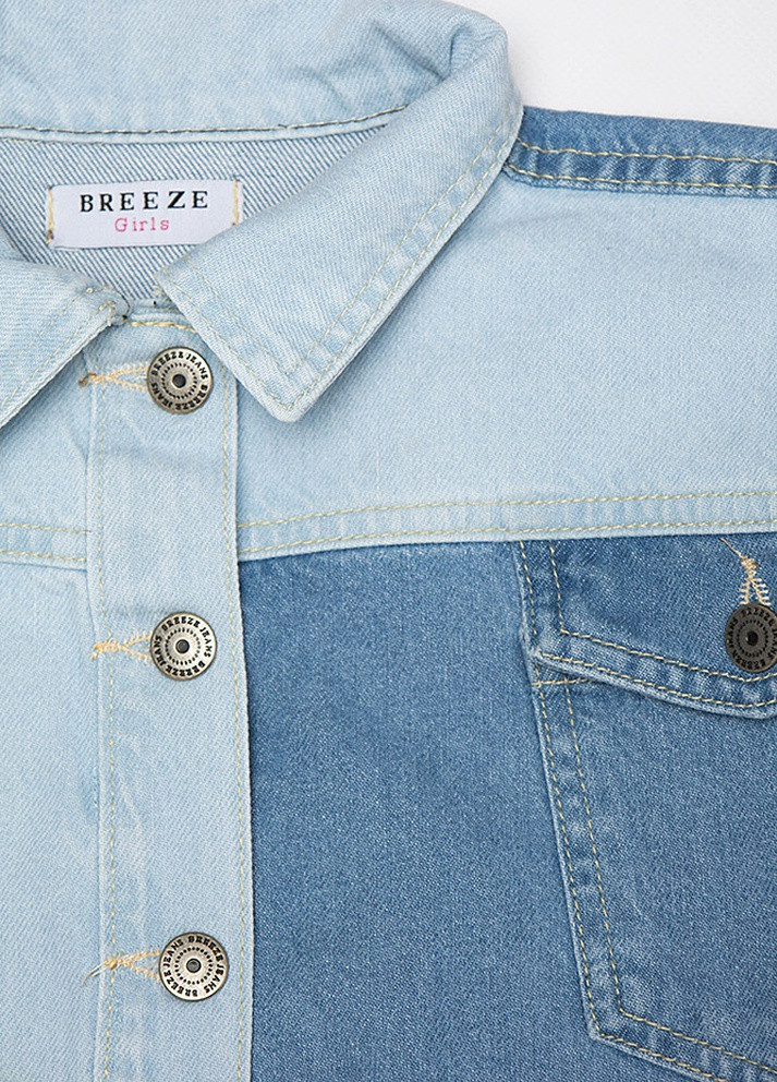 Блакитна демісезонна куртка джинсова для дівчинки Breeze