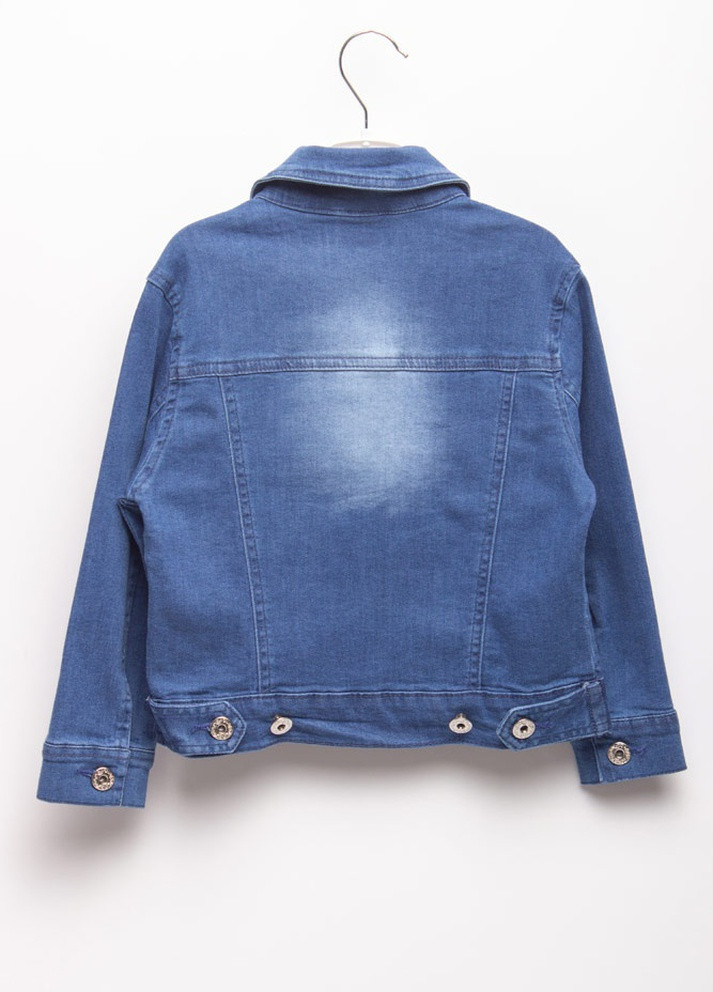 Синяя демисезонная куртка джинсовая короткая на девочку No Brand