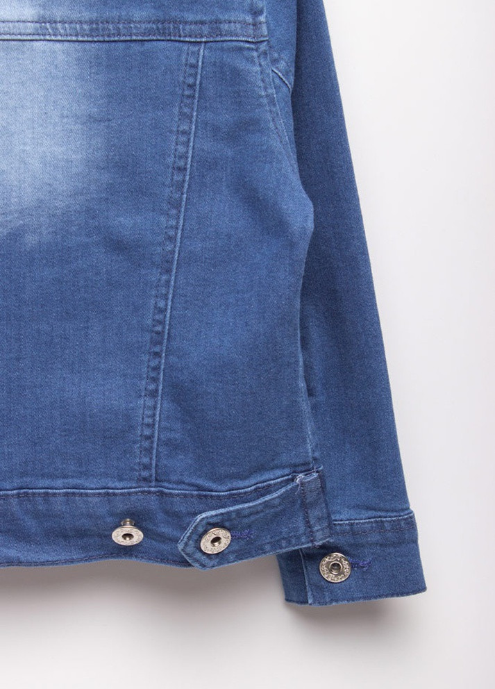 Синяя демисезонная куртка джинсовая короткая на девочку No Brand