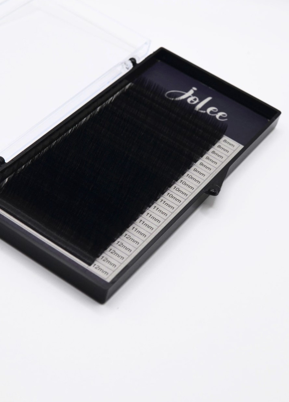 Ресницы для наращивания SUPER MINK LASH 20 линий MIX черные, изгиб, толщина 0.07мм, длина 8-12 JoLee B (257222708)