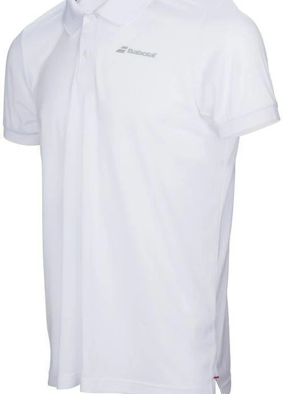 Белая детская футболка-поло дет. core club polo boy white (6-8) 2bs17021/101 6-8 для мальчика Babolat с логотипом