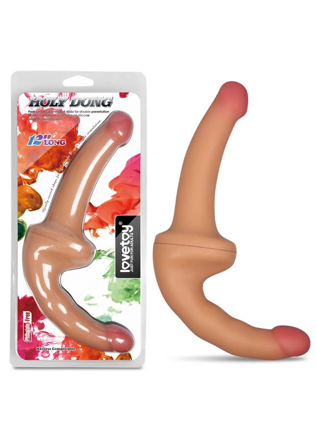 Двосторонній страпон Holy Dong Premium Silicone strapless strap on Lovetoy (257235864)