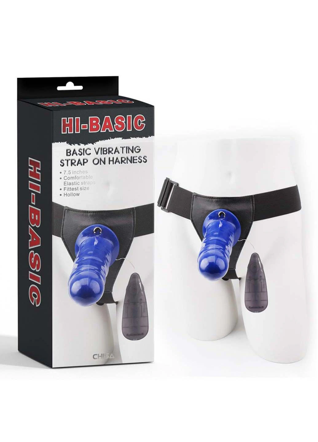 Страпон із вібрацією Синій Basic Vibrating Chisa (257235789)
