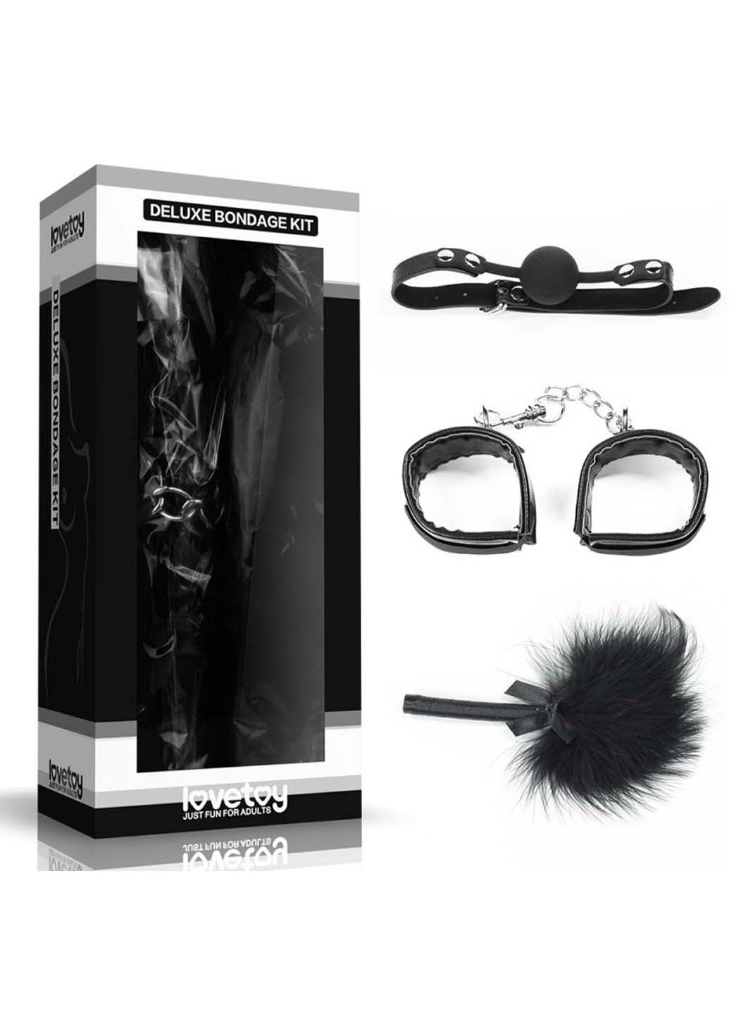 Набір для сексуальних бдсм ігор Deluxe Bondage Kit (кляп, наручники, тиклер) Lovetoy (257235810)
