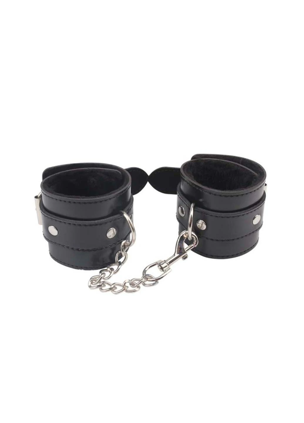 Наручники на ланцюжку та хутром усередині Obey Me Leather Hand Cuffs Chisa (257235616)