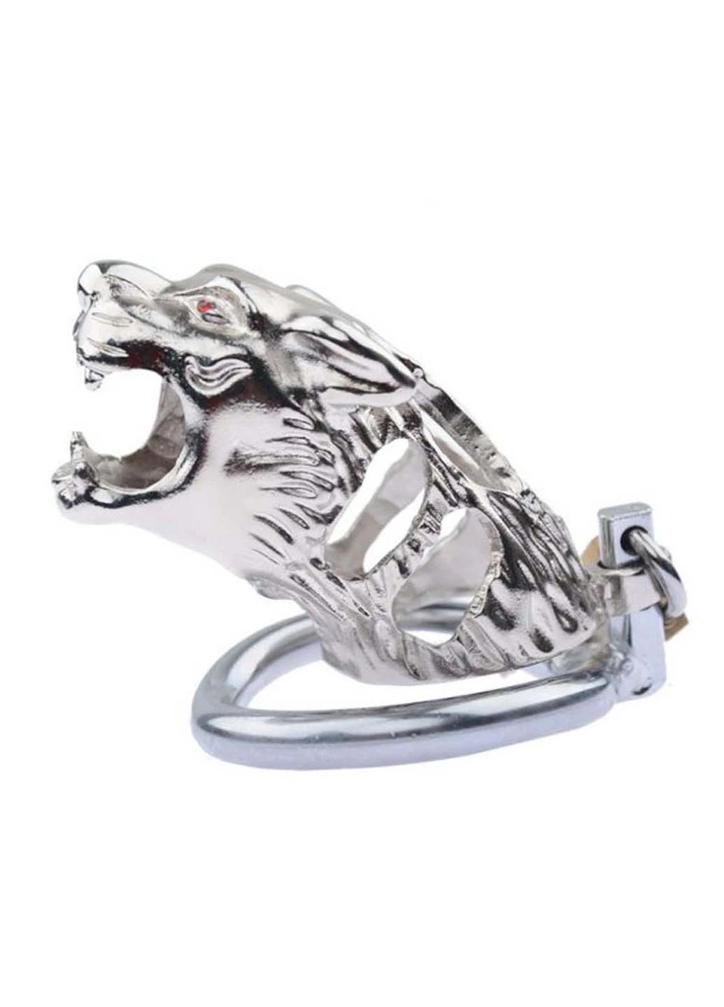 Мужской пояс верности в форме тигра Tiger Head Chastity Device 45 мм Bdsm4u (257235936)