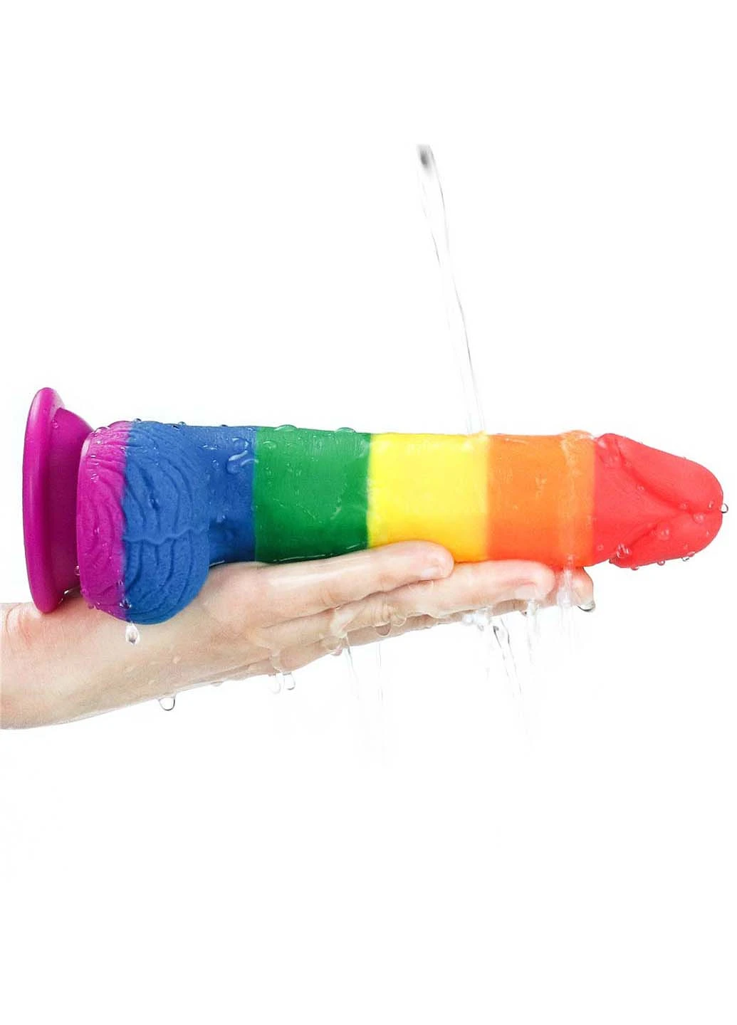 Фаллоимитатор на присоске радужный LGBT Prider Dildo 7.5 Lovetoy (257235815)