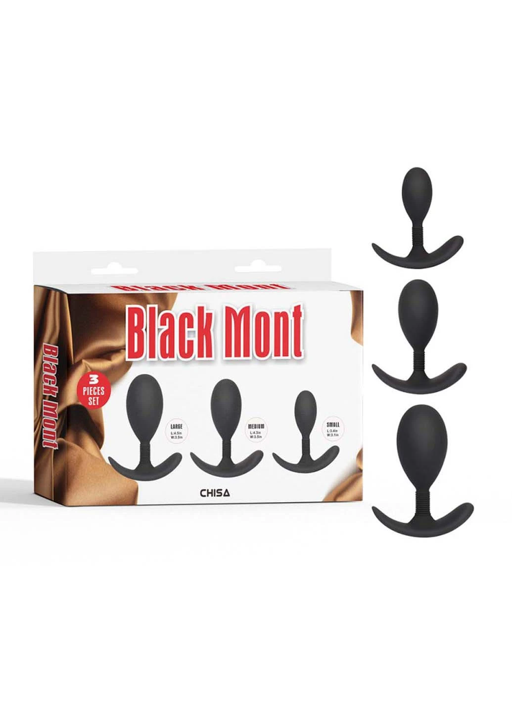 Набор черных анальных пробок разного размера Anal Trainer Kit Chisa (257235563)