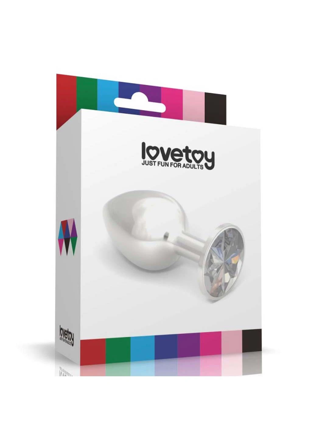 Гладкая анальная пробка с прозрачным камнем Silver Rosebud Classic Metal Plug Small Lovetoy (257235896)