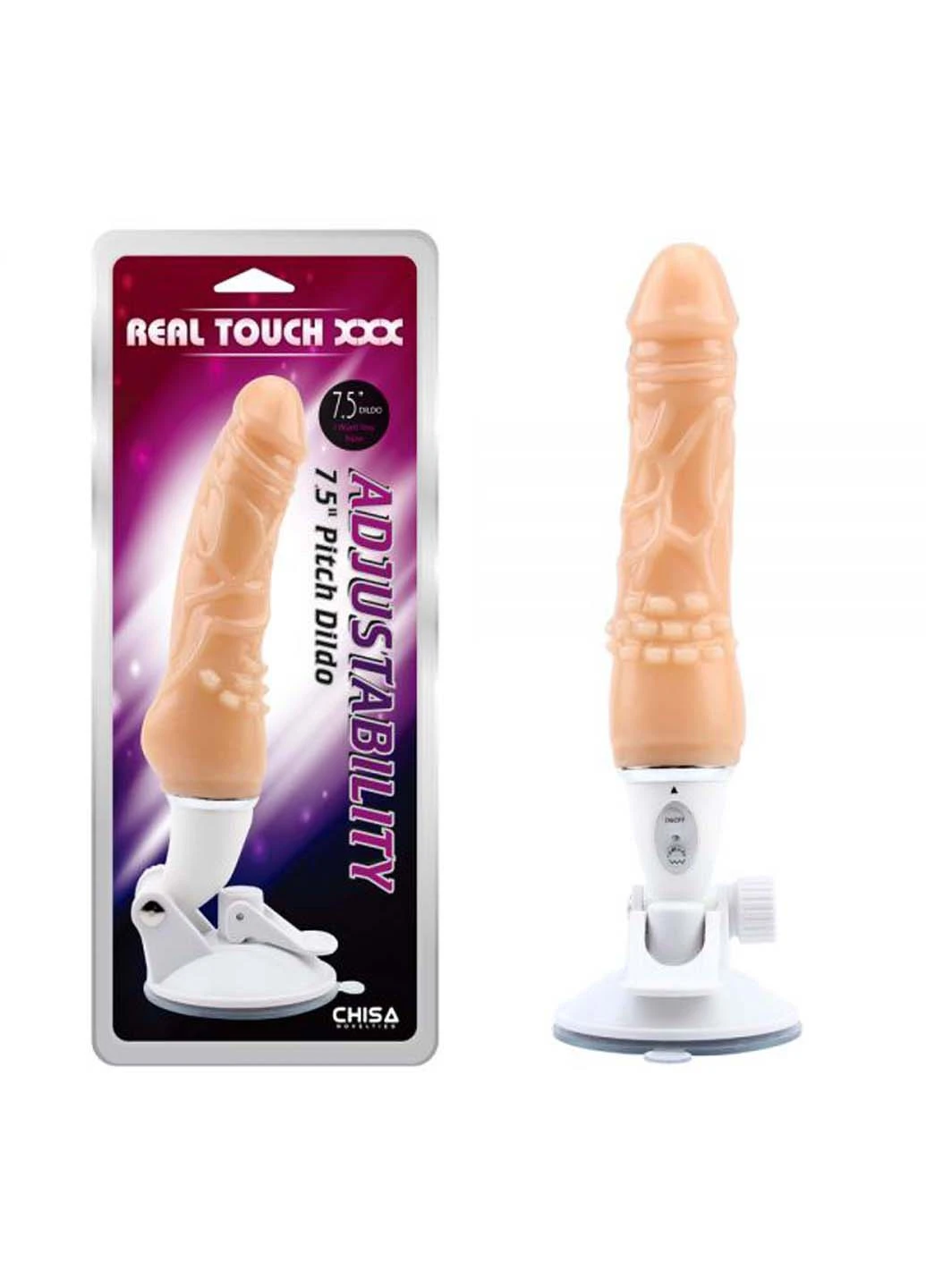 Тілесний фалоімітатор на присосці Adjustability-Pitch Dildo 7.5 Chisa (257235652)