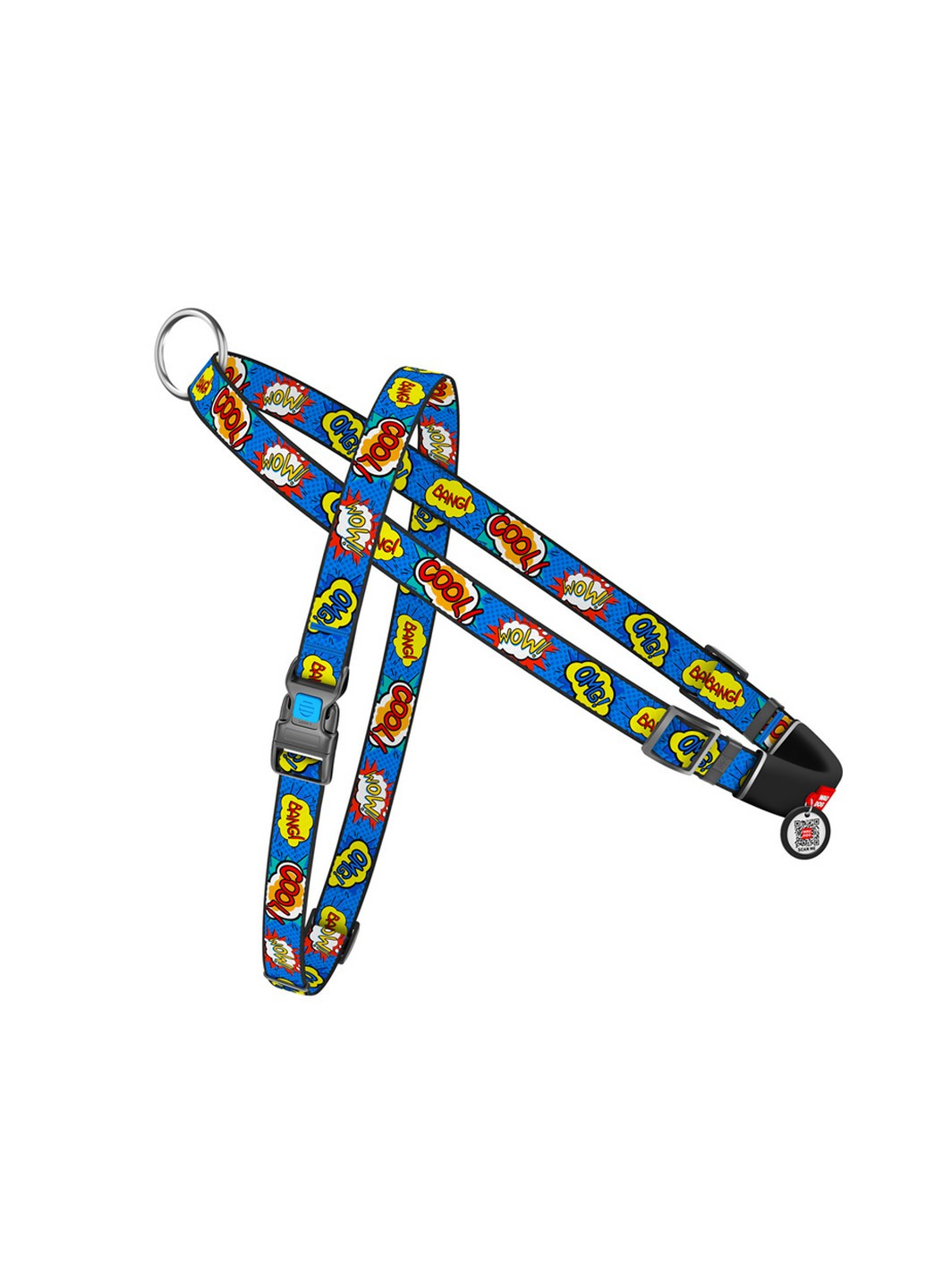 Підтримуюча шлейка для собак швидкознімна з QR паспортом, малюнок "ВАУ" L WAUDOG (257249316)