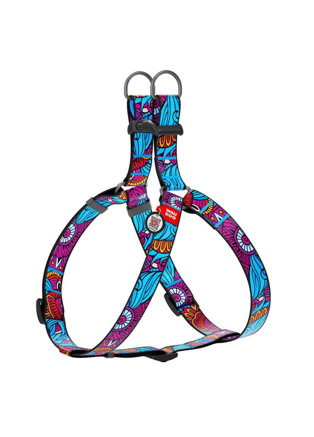 Підтримуюча шлейка для собак анатомічна з QR паспортом, малюнок "Літо" L WAUDOG (257249721)