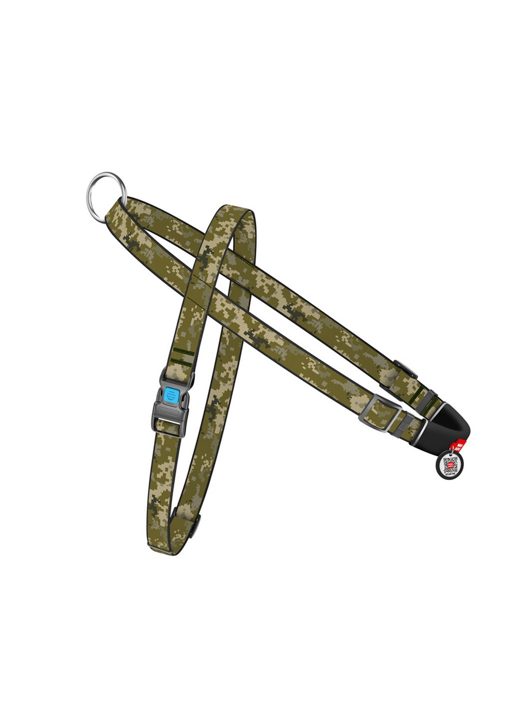 Підтримуюча шлейка для собак швидкознімна з QR-паспортом, малюнок "Мілітарі" M WAUDOG (257248974)