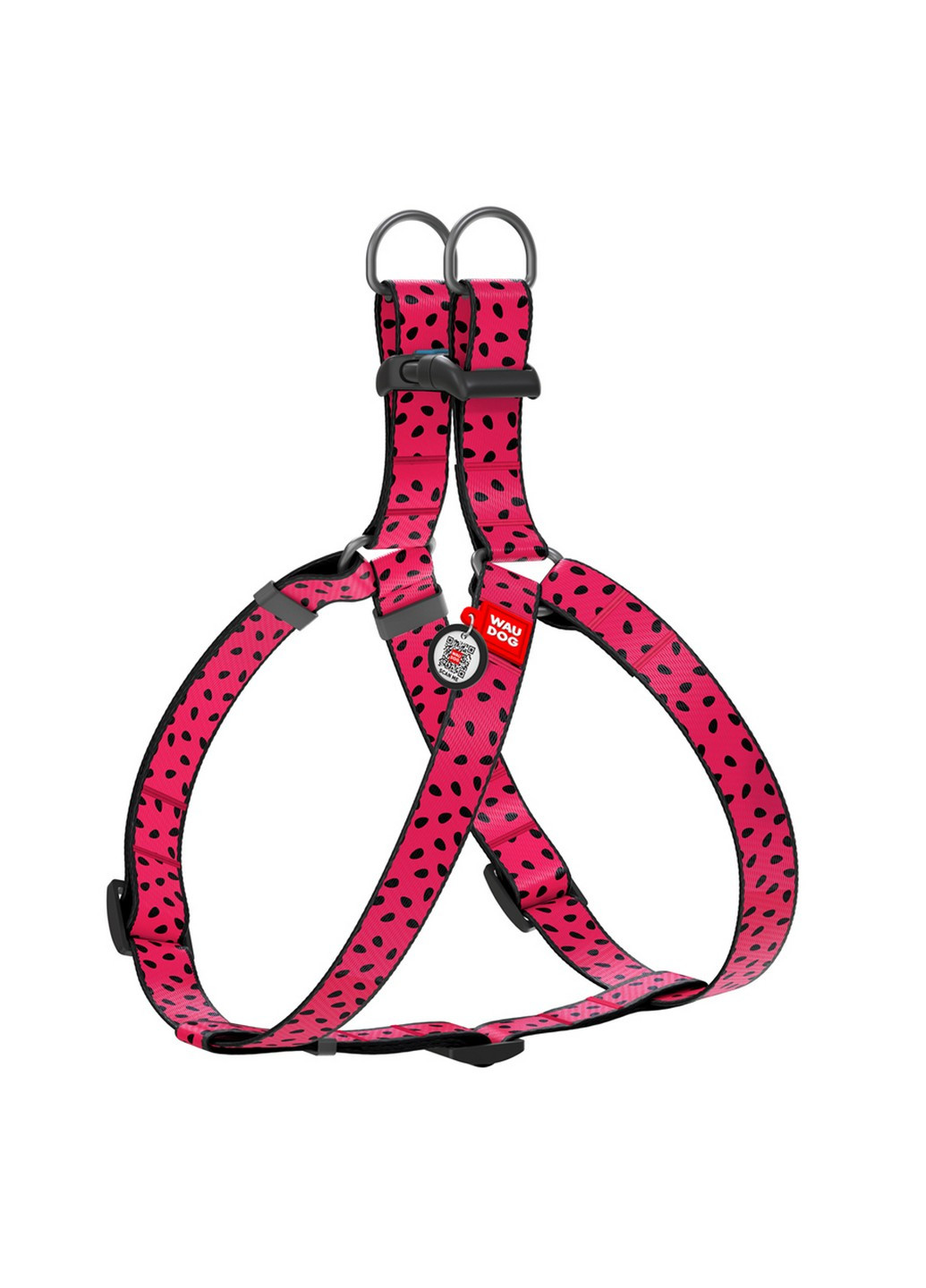 Поддерживающая шлея для собак анатомическая c QR паспортом, рисунок "Арбуз" M WAUDOG (257248255)