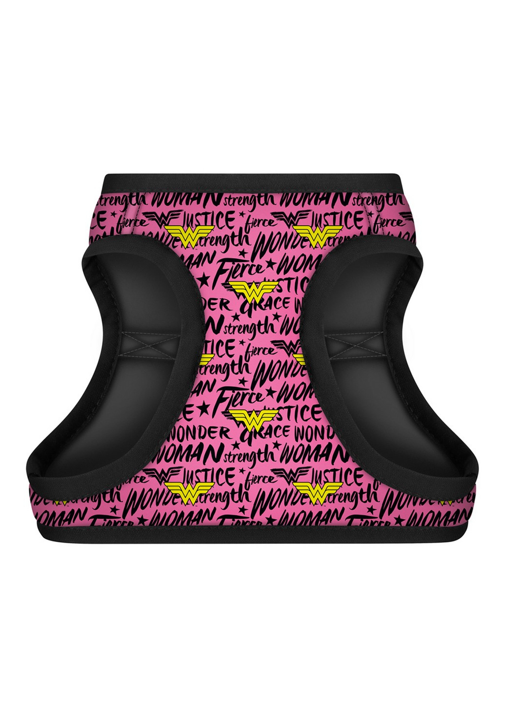 Поддерживающая шлея для собак мягкая c QR паспортом, рисунок "Чудо-женщина в розовом" S2 WAUDOG (257249979)