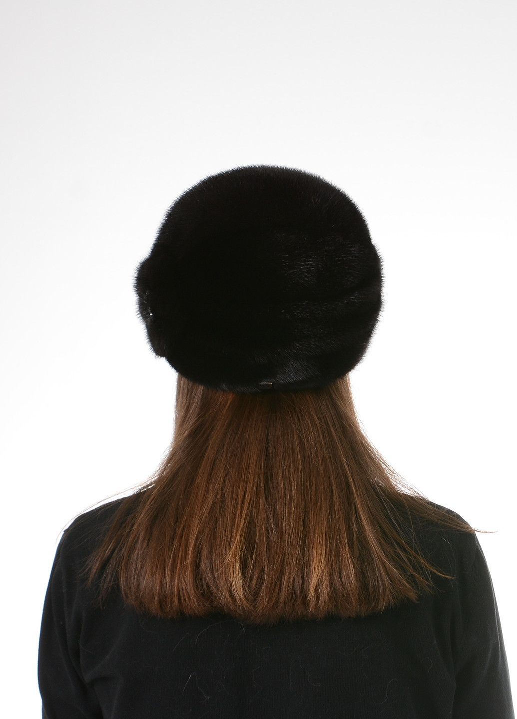 Зимова жіноча шапка з натурального хутра норки Меховой Стиль шарик (257258763)