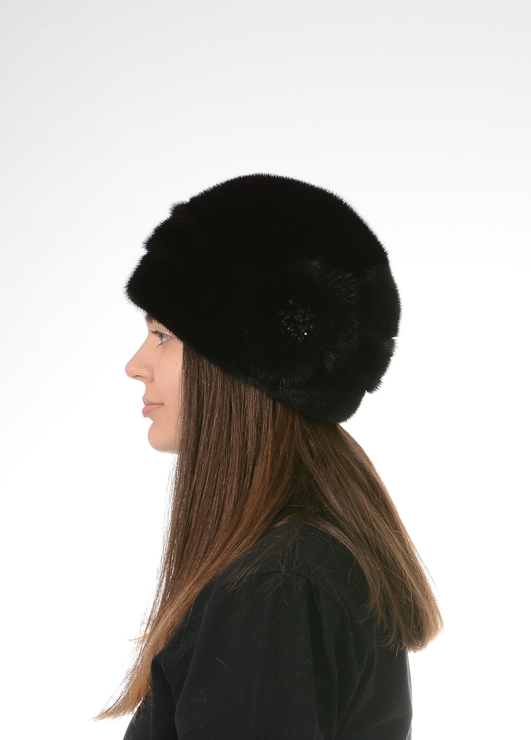 Зимняя женская шапка из натурального меха норки Меховой Стиль шарик (257258763)