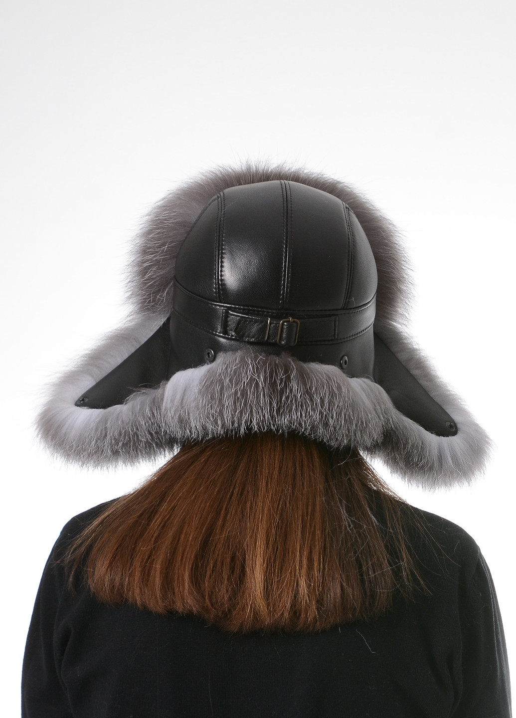 Унисекс меховая зимняя шапка ушанка из меха блюфроста Меховой Стиль Ушанка (257258760)