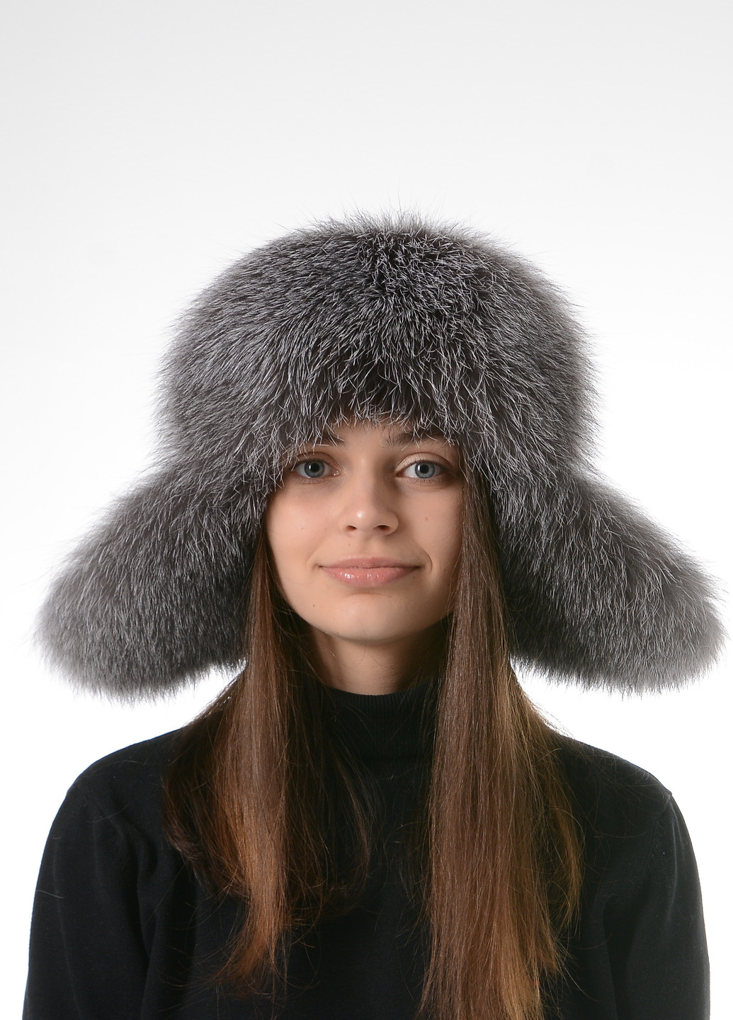 Унисекс меховая зимняя шапка ушанка из меха блюфроста Меховой Стиль Ушанка (257258760)