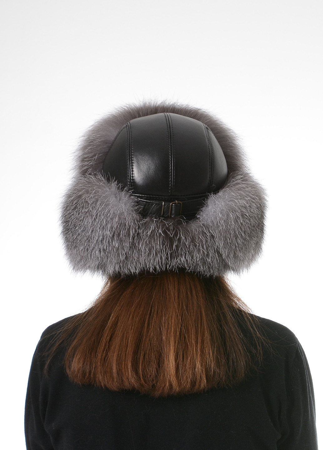 Унисекс меховая зимняя шапка ушанка из меха блюфроста Меховой Стиль Ушанка (257258760)