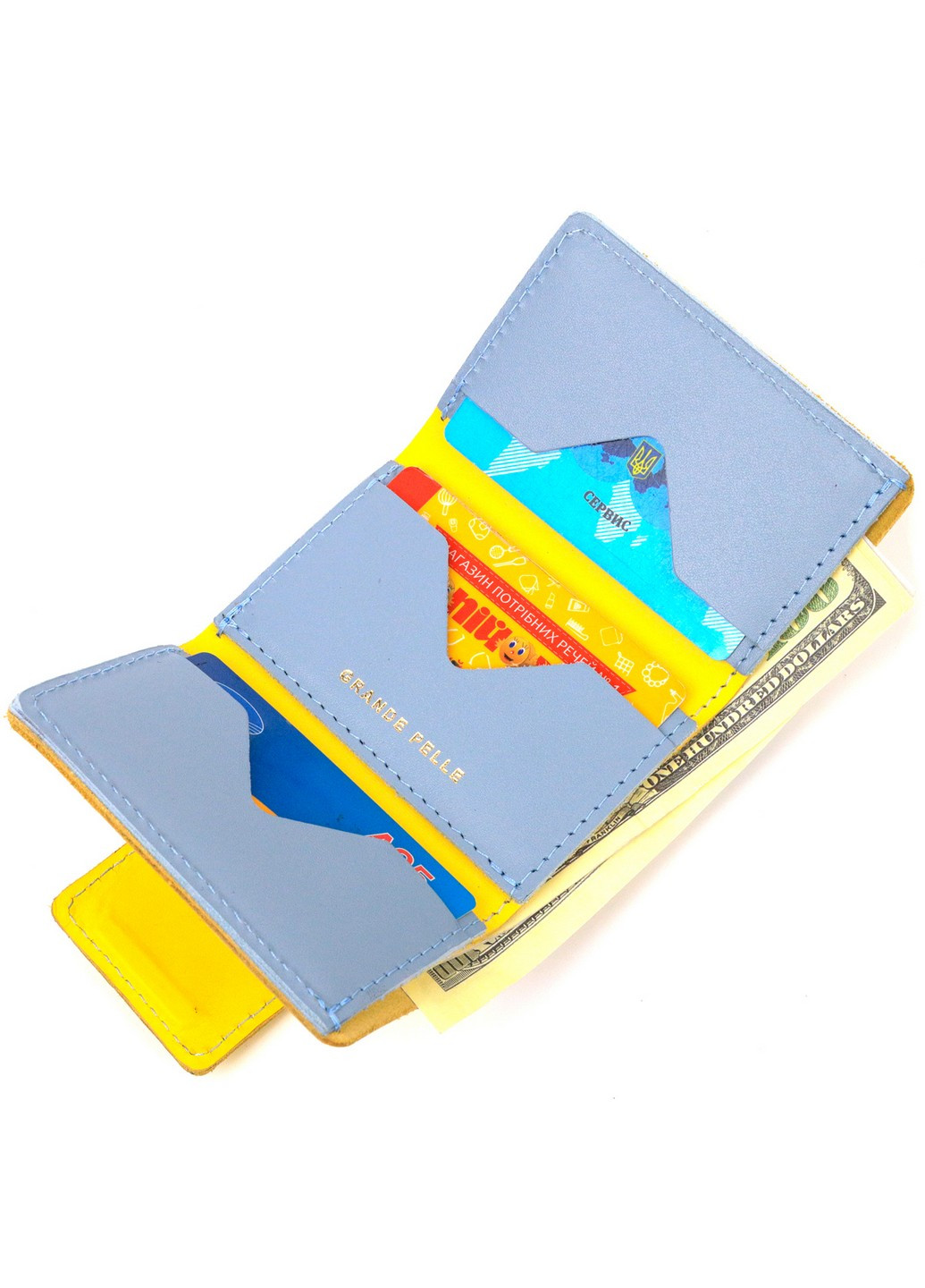 Портмоне кожаное женское 7,5х10х2 см Grande Pelle (257255082)