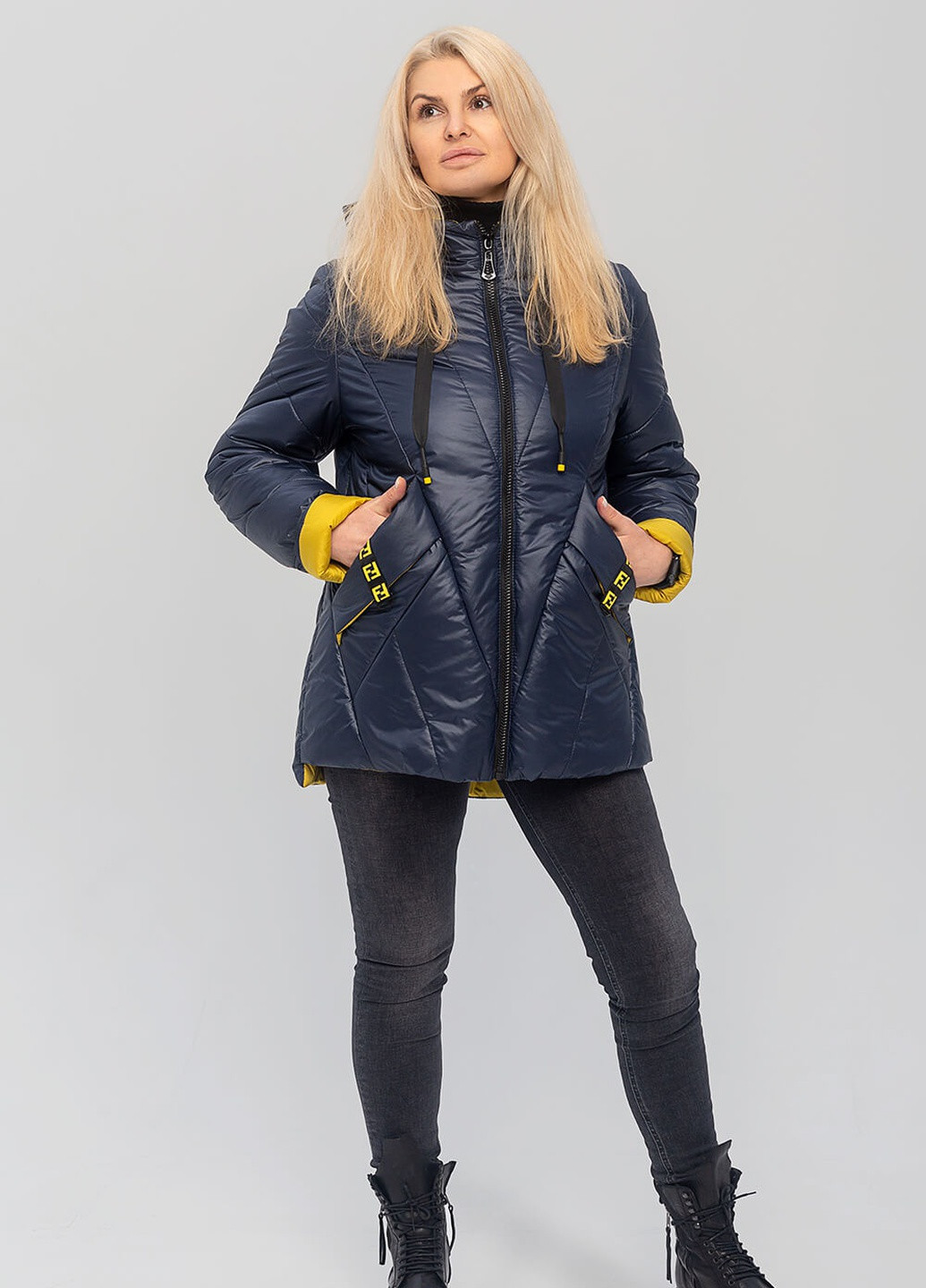 Синя демісезонна куртка діана на сезон весна/осінь MioRichi