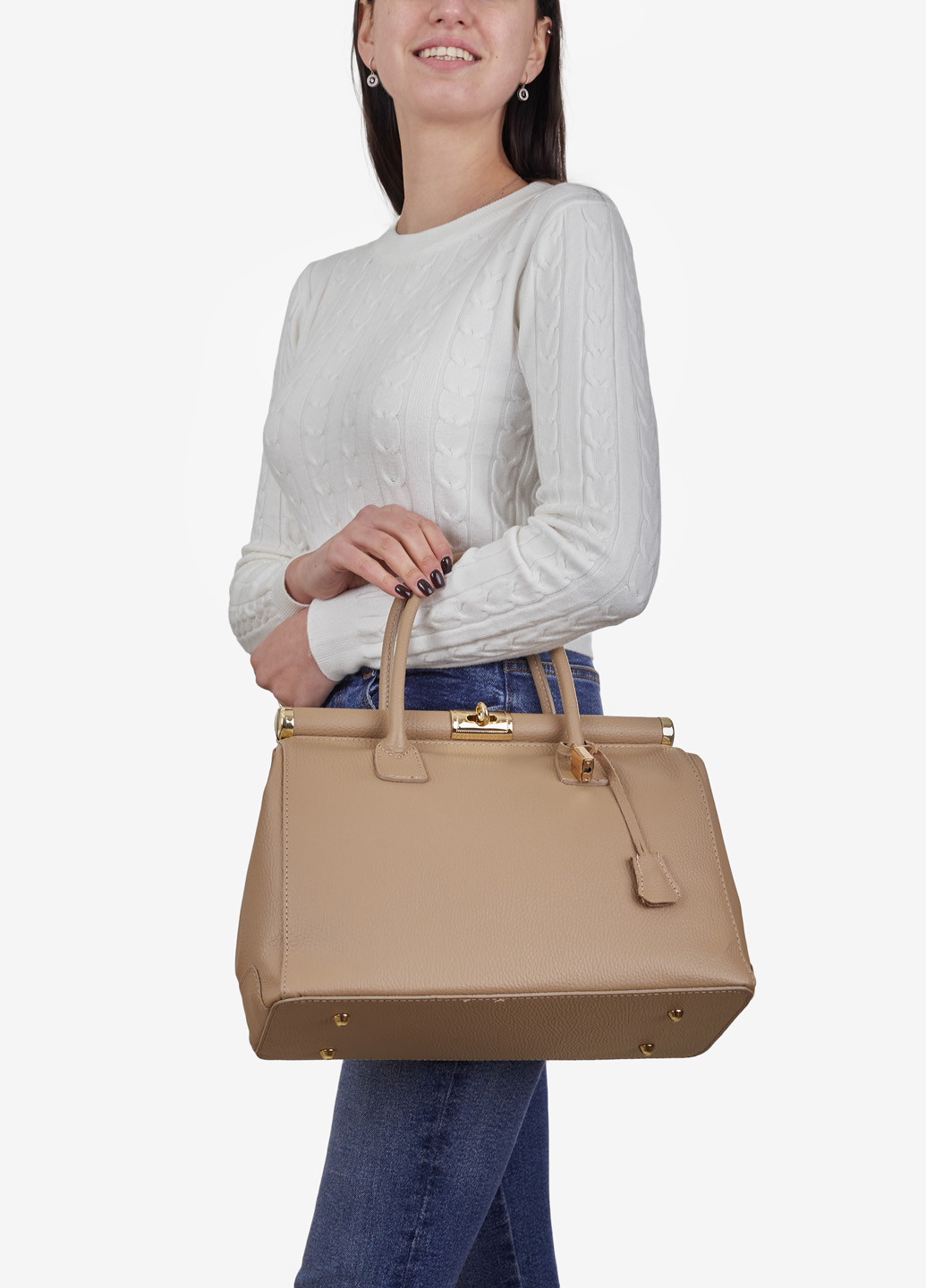 Сумка жіноча шкіряна саквояж середня Travel bag Regina Notte (257259437)