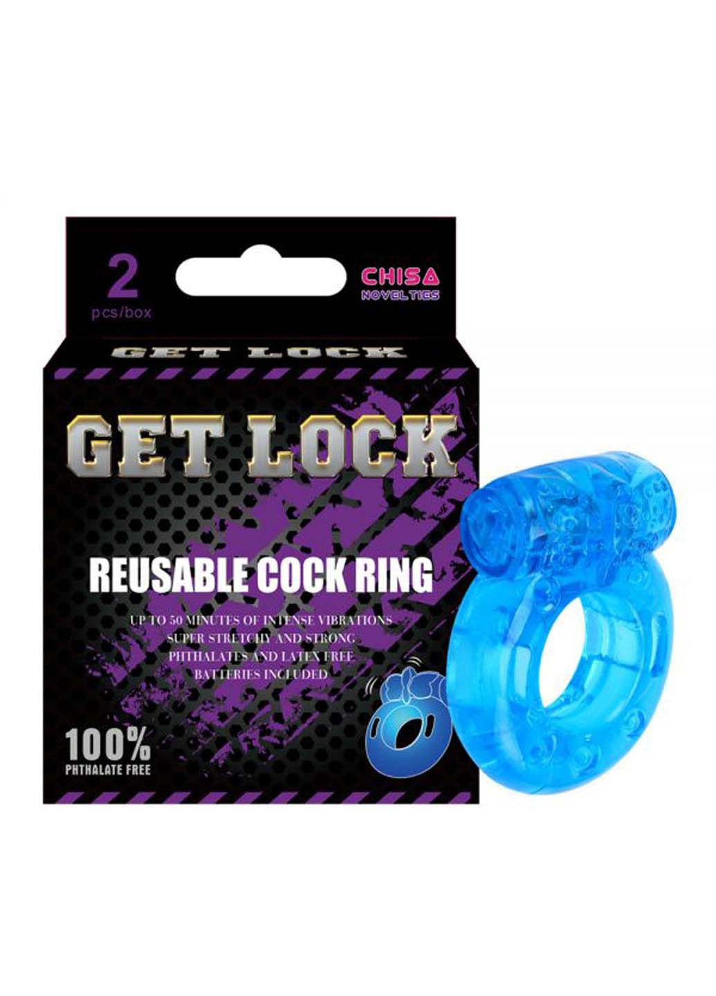Ерекційні кільця з кліторальним стимулятором Vibrating Cock Rings-Blue 2 шт Chisa (257267324)