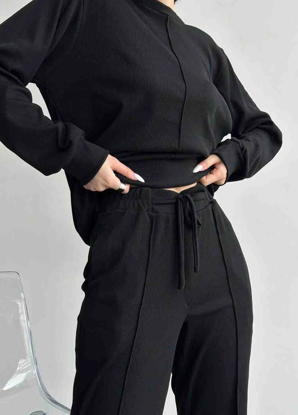 Трикотажный костюм в рубчик (штаны, свитшот) Moni&co (257272245)
