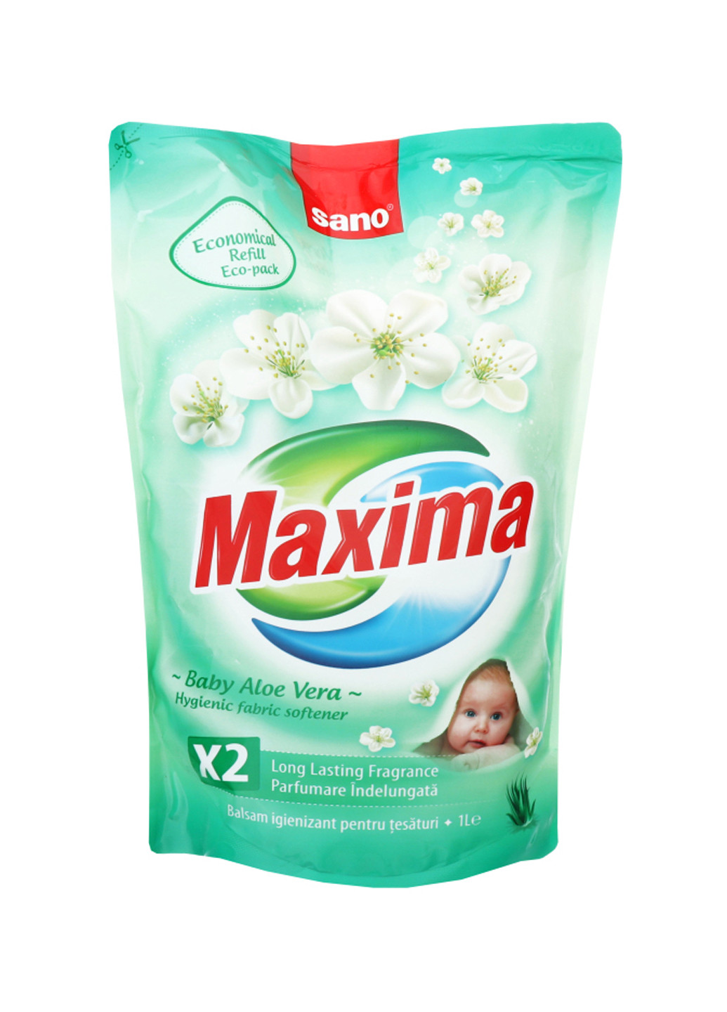 Ополаскиватель для белья Maxima Baby Aloe Vera (1 л) (мягкая упаковка) Sano 7290102990214 (257275596)