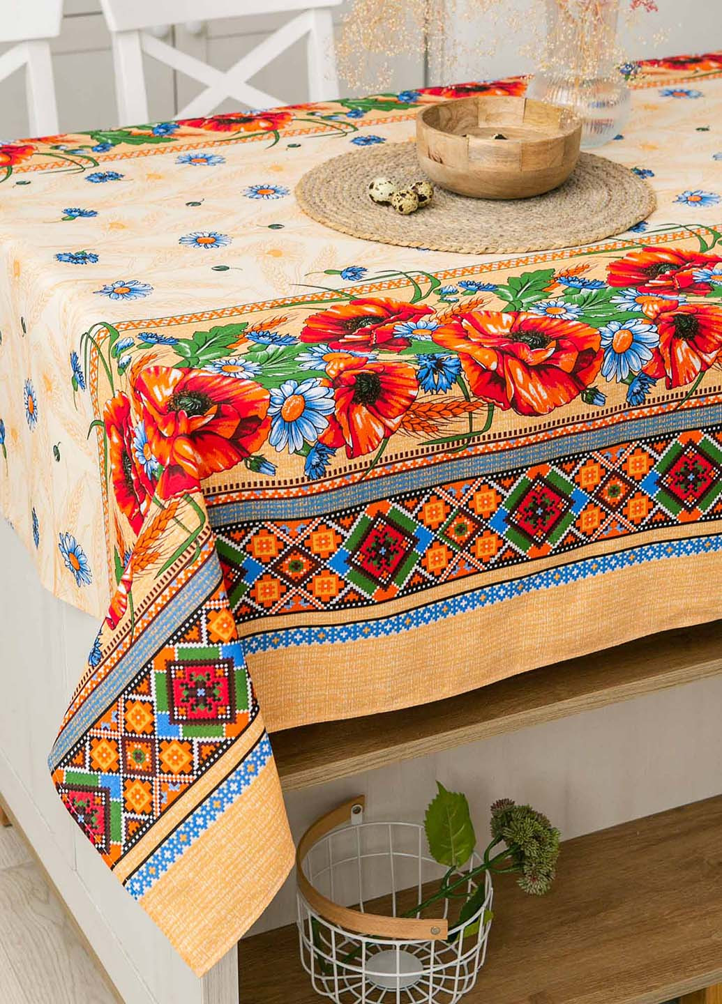 Скатертина лляна "Макколосок" 1.5м х 1.8м (середній стіл) Homedec - (257282505)