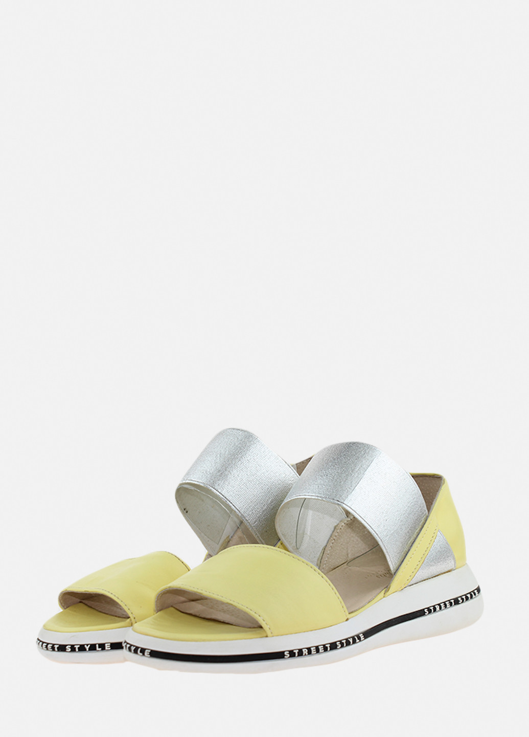 Комбинированные босоножки rr1322 желтый-серебро Dalis