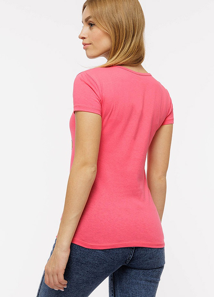 Розовая летняя женская футболка No Brand